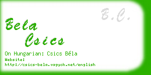 bela csics business card